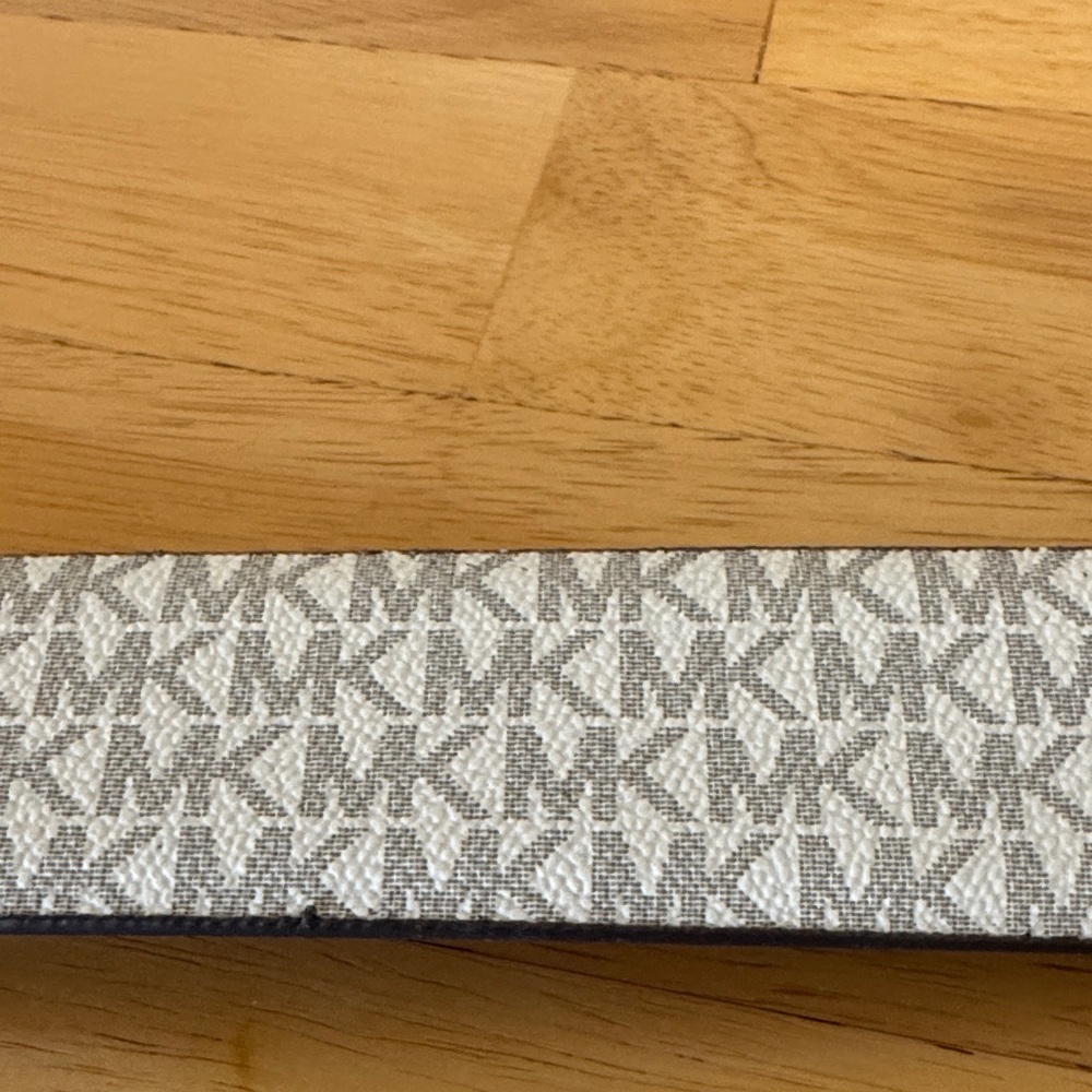 Michael Kors Gold and Gray Logo Belt - Picture 2 of 5